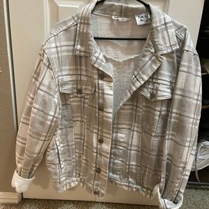 Princess Poly beige denim flannel jacket